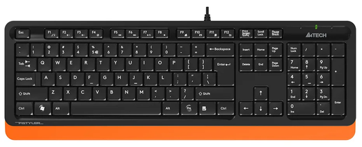 Клавиатура A4Tech Fstyler FK10, черный/оранжевый фото