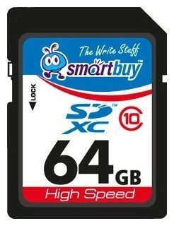 Карта памяти Smartbuy SDXC Class10 (15/15MB/s) 64GB фото