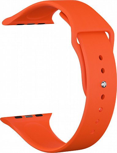 Ремешок силиконовый для Apple Watch 44мм, оранжевый фото