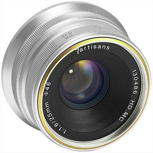 Объектив 7Artisans 25mm F1.8 Fujifilm X серебристый фото