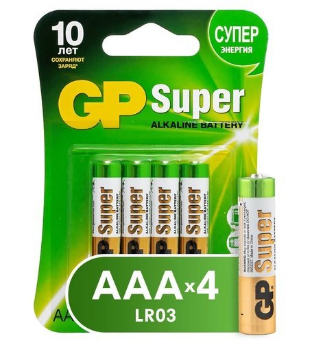 Батарейка щелочная GP LR03 (AAA) Super Alkaline 1.5В блистер 4 шт фото