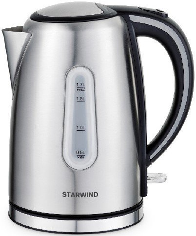 Чайник Starwind SKS4002 1.7л. 2200Вт серебристый/черный (нержавеющая сталь) фото