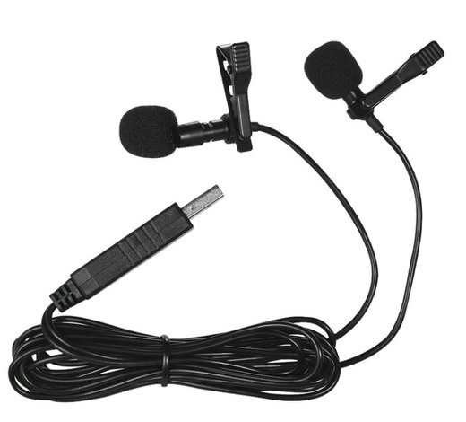 Петличный микрофон Andoer 4.5мм USB с двумя головами фото