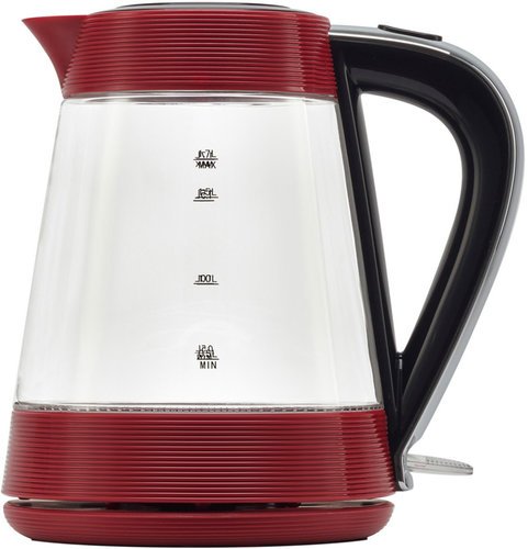 Чайник Polaris PWK 1735CGL 1.7л. 2000Вт красный/черный (стекло) фото