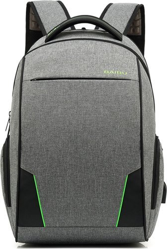 Рюкзак для ноутбука 15.6" с USB-портом, разъемом для наушников, серый фото