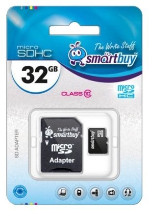 Карта памяти Smartbuy microSDHC Class 10 (10/10MB/s) 32GB + ADP фото