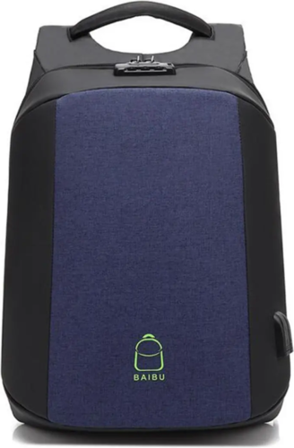 Рюкзак 15.6" для ноутбука с внешним USB-портом для зарядки, голубой фото