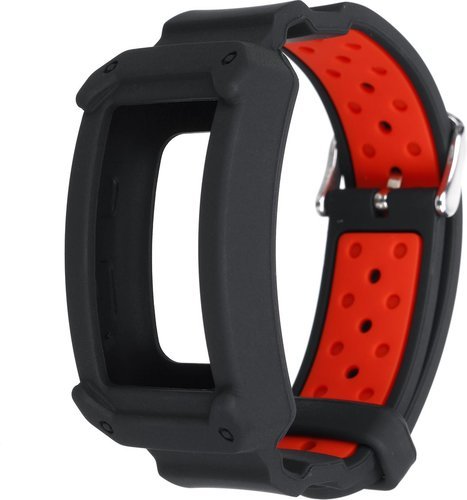 Ремешок для смарт-часов Samsung Gear Fit 2, черный/красный фото