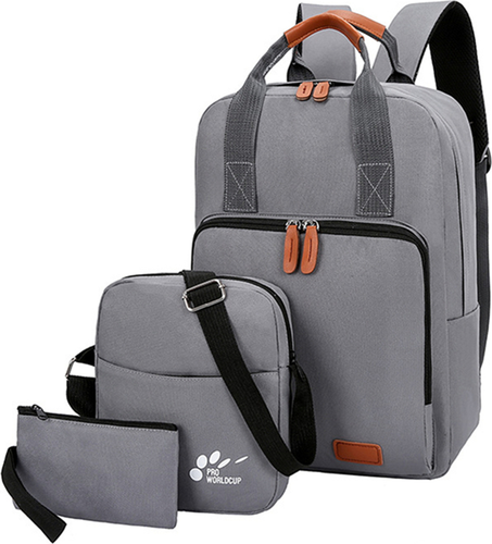 Комплект аксессуаров рюкзак для ноутбука, сумка, кошелек, серый фото