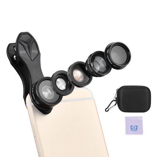 Комплект объективов APEXEL APL-DG5H 5 В 1 0.63x, 15x, 2x для iPhone Samsung Huawei Xiaomi Smartphone фото