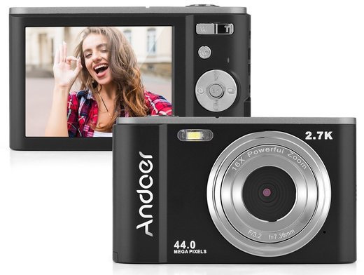 Цифровая камера Andoer Мини 44MP 2.7K 2,88- дюймовый IPS- экран фото