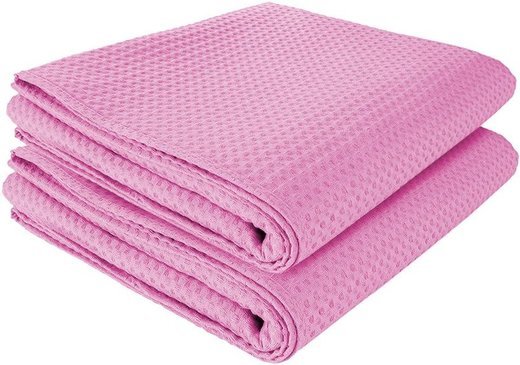 Комплект полотенец вафельных Home One 80х150 (2шт), розовый фото