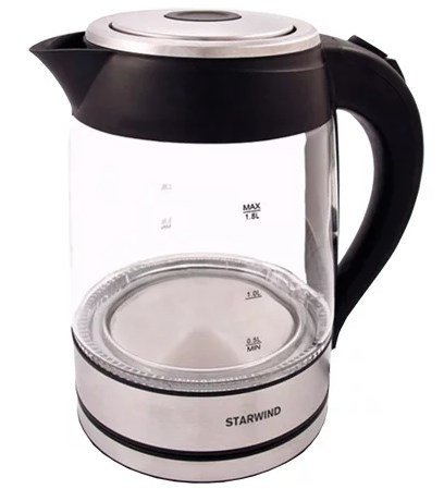 Чайник электрический Starwind SKG4710 1.8л. 2200Вт серебристый/черный фото