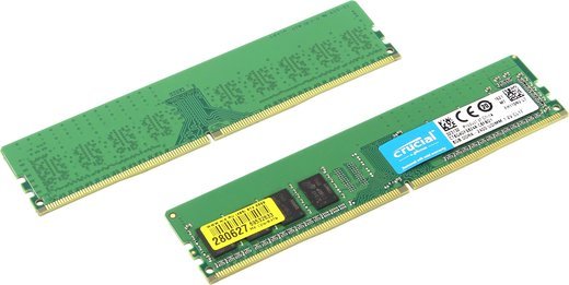 Память оперативная DDR4 16GB Crucial Kit (8GBx2) DDR4 2400 MT/s (PC4-19200) CL17 SR x8 Unbuffered DIMM 288pin фото