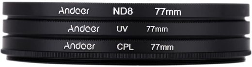 Набор фильтров Andoer 77mm UV, CPL, ND8 фото