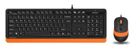 Клавиатура + мышь A4Tech Fstyler F1010, черный/оранжевый фото