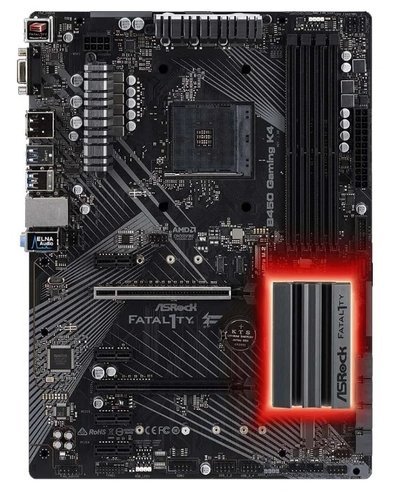 Материнская плата Asrock B450 Gaming K4 Soc-AM4 AMD B450 4xDDR4 ATX AC`97 8ch(7.1) GbLAN RAID+VGA+HDMI+DP фото