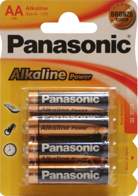 Батарейки Panasonic LR6REB/4BPR AA щелочные Alkaline power в блистере 4шт фото