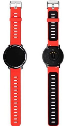 Ремешок универсальный Bakeey для часов Xaiomi Amazfit/Huawei Watch 2, силиконовый, красный, задняя сторона черная, 22 мм фото