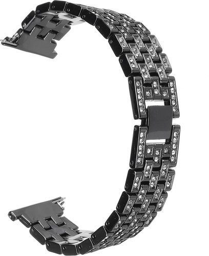 Ремешок 12 мм для Fitbit Versa, нержавеющая сталь, черный фото