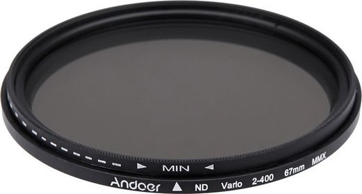 Фильтр нейтральный Andoer 67mm ND Fader ND2 до ND400 для Canon Nikon DSLR фото