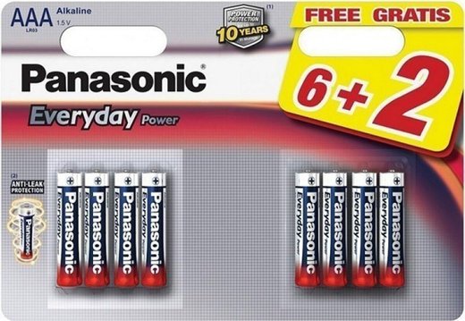 Батарейки Panasonic LR03REE/8B AAA щелочные Everyday Power multi pack в блистере 8шт фото