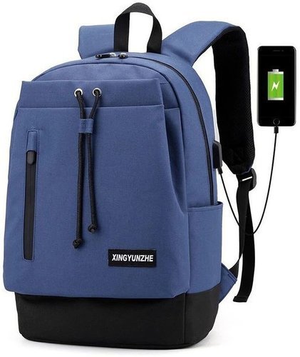Рюкзак с USB-портом для ноутбука, синий фото