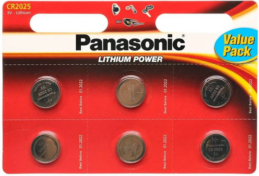 Батарейки Panasonic CR-2025EL/6B дисковые литиевые Lithium Power в блистере 6шт фото