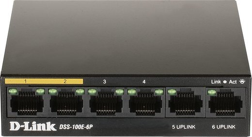 Коммутатор D-Link DSS-100E-6P/A1A неуправляемый фото