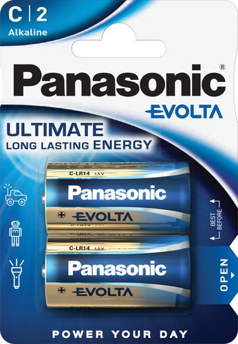 Батарейки Panasonic LR14EGE/2BP C щелочные Evolta в блистере 2шт фото