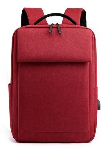 Рюкзак для ноутбука 15.6" с USB зарядным портом, водонепроницаемый, красный фото