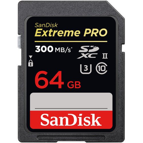 Карта памяти SanDisk SDXC Extreme Pro Class 10 UHS-II U3 (300/260MB/s) 64GB фото