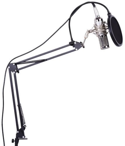 Комплект для профессионального студийного вещания с кондесаторным микрофоном, серебристый фото