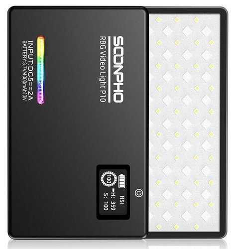 LED свет REARPHO P10 8W 2500K-8500K RGB CRI 97 4000 мАч, черный фото