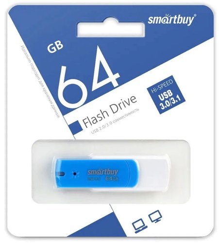 Флеш-накопитель Smartbuy Diamond USB 3.0 64GB, синий фото