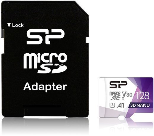 Карта памяти Silicon Power microSDXC Superior Class 10 UHS-I U3 (100/80 Mb/s) 128GB + ADP фото