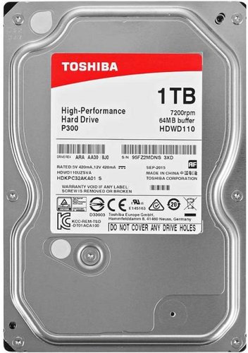 Жесткий диск HDD 3.5" Toshiba P300 1Tb (HD(WD110UZSVA) фото