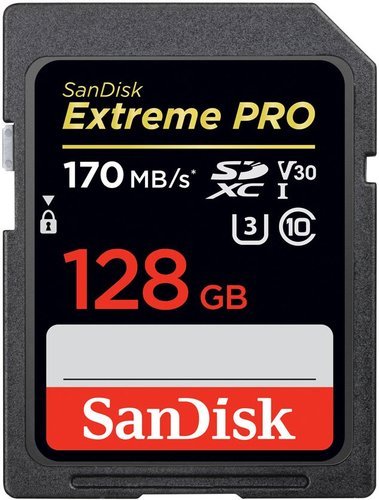 Карта памяти SanDisk SDXC Extreme Pro Class 10 UHS-I U3 (170/90MB/s) 128GB фото