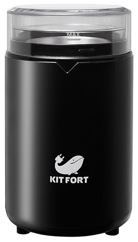 Кофемолка Kitfort КТ-1314 150Вт сист.помол.:ротац.нож вместим.:60гр черный фото