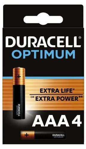 Батарейка щелочная DURACELL LR03 (AAA) Optimum 1.5В блистер 4 шт фото