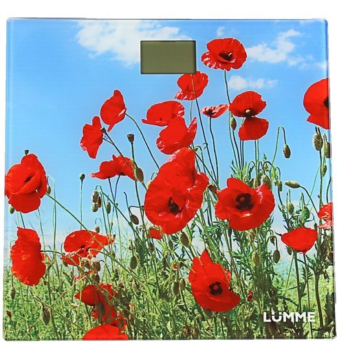 Весы напольные LUMME LU-1328 красные маки фото