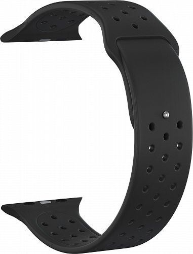 Ремешок силиконовый перфорированный для Apple Watch 40мм, черный фото