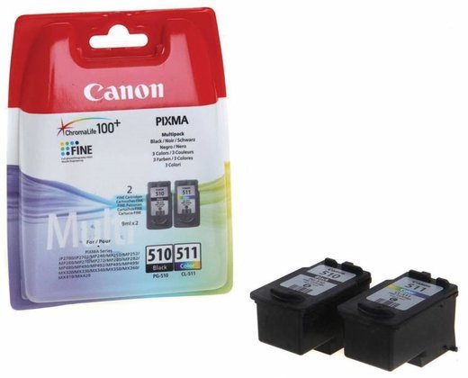 Картридж струйный Canon PG-510/CL-511 2970B010 многоцветный/черный набор для Canon 240/260/280/480/495/320/330/340/350 фото