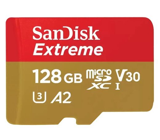 Карта памяти SanDisk microSDXC Extreme Rescue Pro UHS-I V30 U3 A2 (190/90MB/s) 128GB + ADP фото