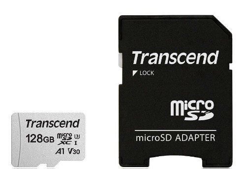 Карта памяти Transcend microSDXC 300S Class 10 UHS-I U3 (95/45MB/s) 128GB + ADP фото
