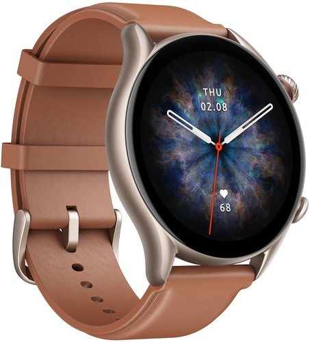 Умные часы Amazfit GTR 3 Pro (коричневый кожаный ремешок) фото