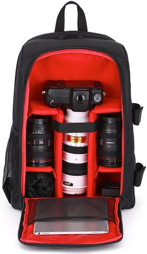 Рюкзак SLR для камеры для ноутбука, красный фото