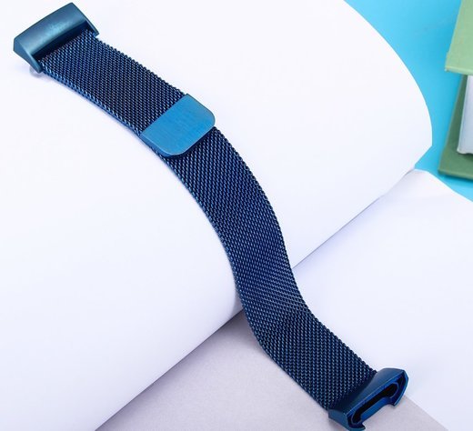Ремешок для браслета Fitbit Charge 3, нержавеющая сталь, размер S, синий фото