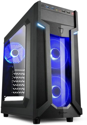 Компьютерный корпус Sharkoon VG6-W Blue led, черный фото