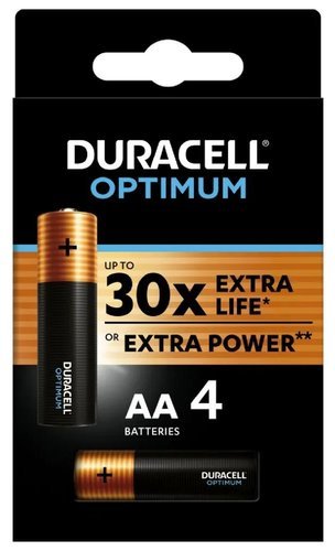 Батарейка щелочная DURACELL LR6 (AA) Optimum 1.5В блистер 4 шт фото